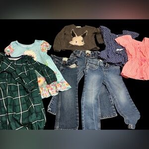Girls size 3T Kids Clothing Bundle with Jeans and Tops